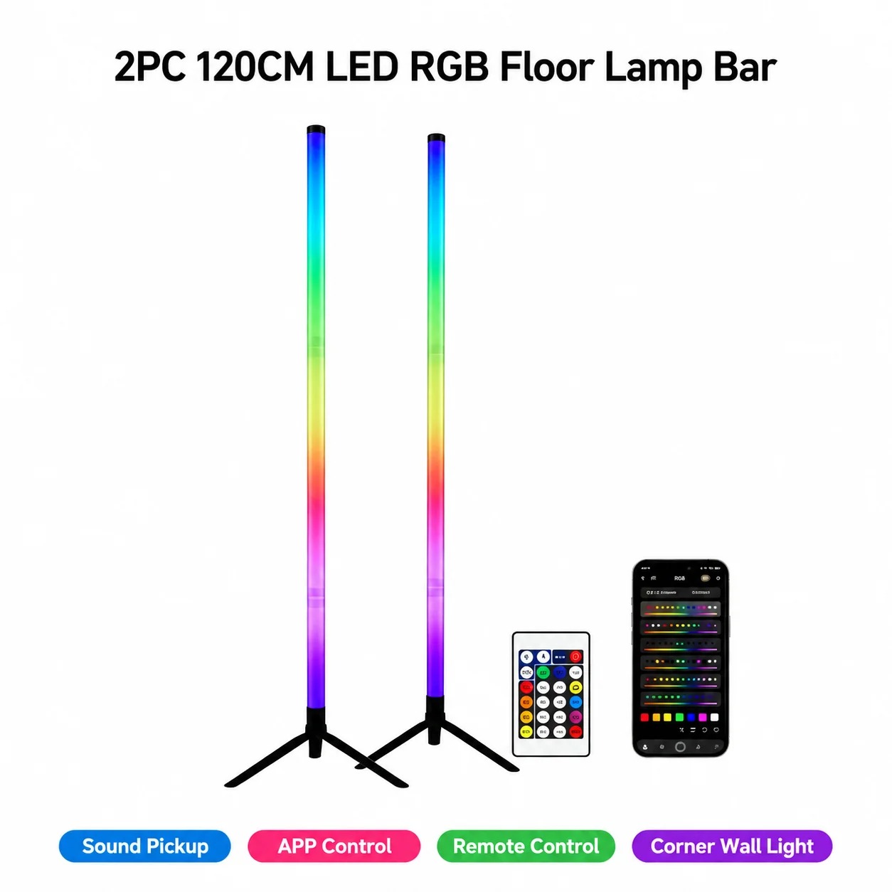 Room Decor Lighting Lamp - Set di 2 Lampade da Terra