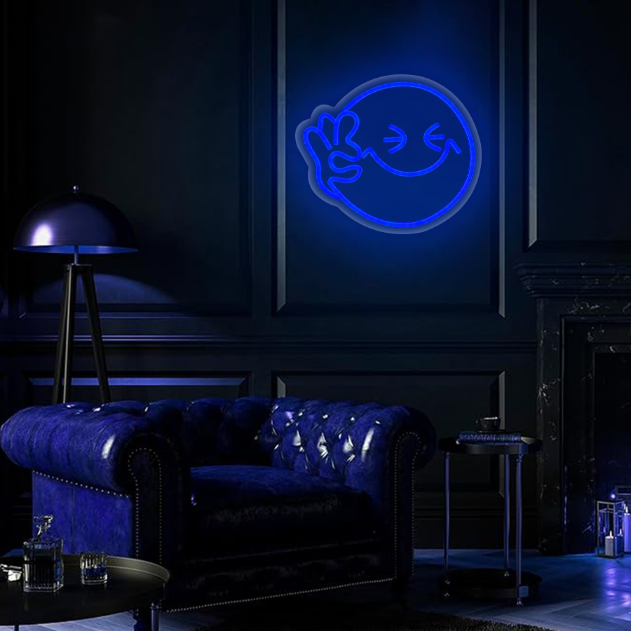 Insegna al Neon 'Smile OK' Blu - Ok Lighting Decor recensione e prezzo
